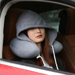 Load image into Gallery viewer, Hooded Travel Neck Pillow