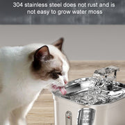 2.2L Pet Water Dispenser Stainless Steel Cat Water Fountain Automatic Circulation Electronic Pet Supplies Smart Drinking Bowl