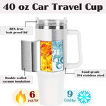 Load image into Gallery viewer, 40oz Sublimation Blank Stainless Steel Vacuum Tumbler with Handle

