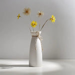 Load image into Gallery viewer, Modern Minimalist White Hemp Rope Ceramic Vase
