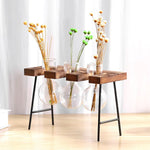 Load image into Gallery viewer, Glass and Wood Vase Planter Table Desktop
